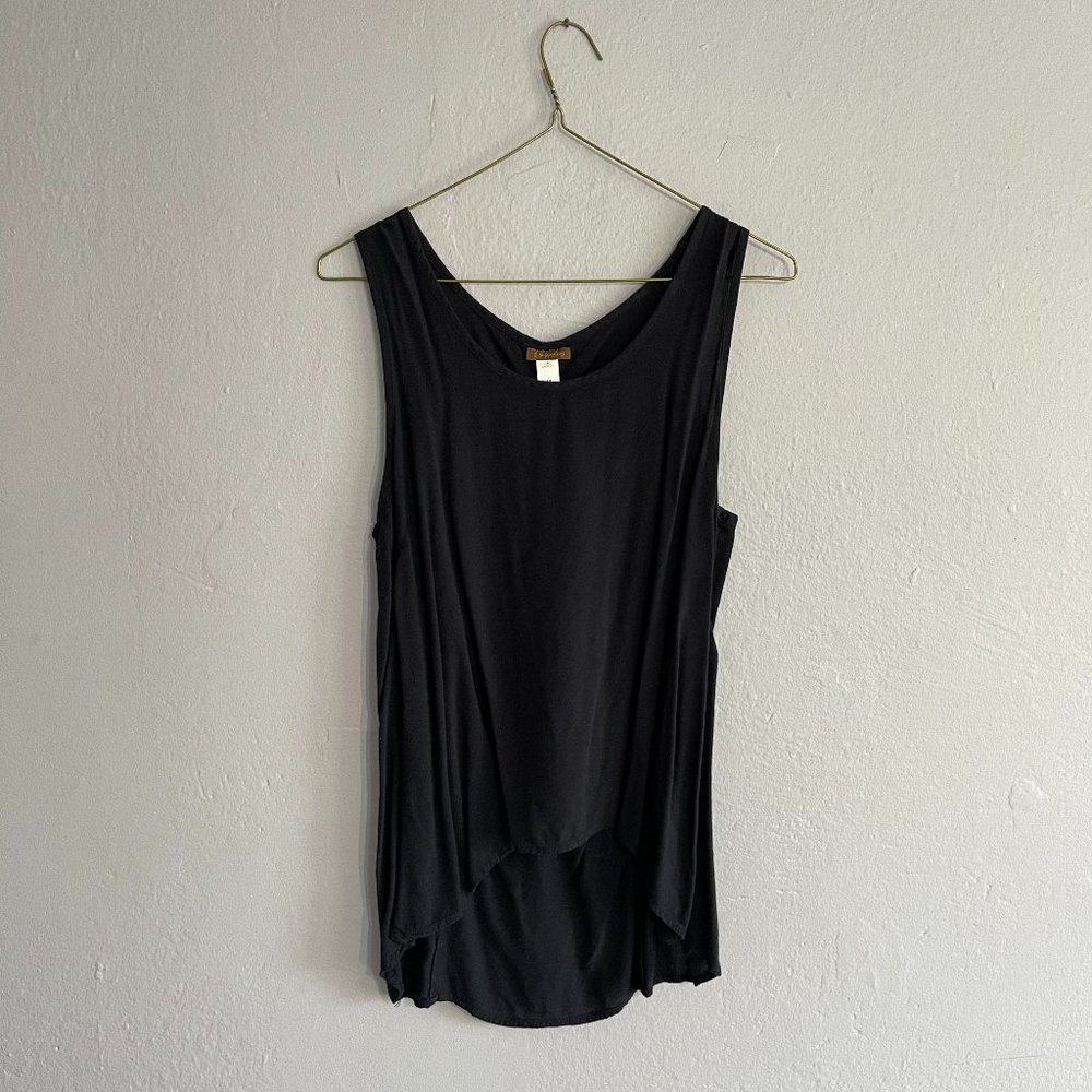Basic Black Tank with Decorative Braided Back